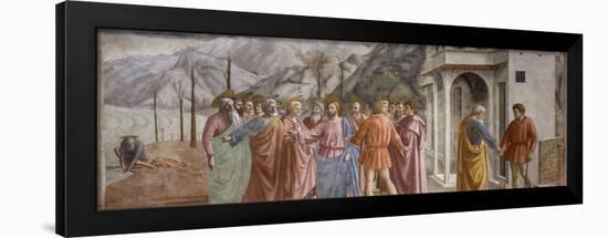 Tribute Money, 1425-27-Masaccio-Framed Art Print