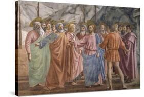 Tribute Money, 1425-27-Masaccio-Stretched Canvas