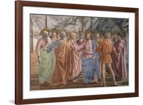 Tribute Money, 1425-27-Masaccio-Framed Art Print