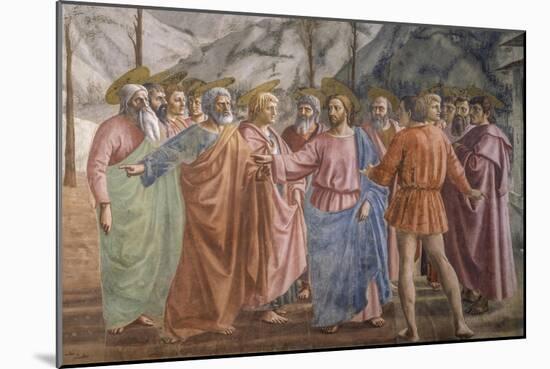 Tribute Money, 1425-27-Masaccio-Mounted Art Print