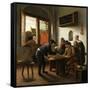 Tric Trac Players in an Interior-Jan Havicksz Steen-Framed Stretched Canvas