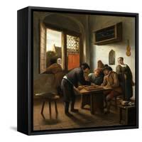 Tric Trac Players in an Interior-Jan Havicksz Steen-Framed Stretched Canvas