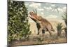 Triceratops Grazing on a Magnolia Tree-Stocktrek Images-Mounted Art Print