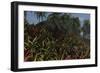 Triceratops Grazing on Lush Foliage-null-Framed Art Print