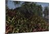 Triceratops Grazing on Lush Foliage-null-Mounted Art Print