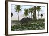 Triceratops in a Prehistoric Environment-null-Framed Art Print