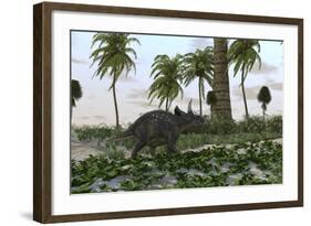 Triceratops in a Prehistoric Environment-null-Framed Art Print