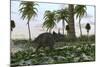 Triceratops in a Prehistoric Environment-null-Mounted Art Print