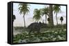 Triceratops in a Prehistoric Environment-null-Framed Stretched Canvas