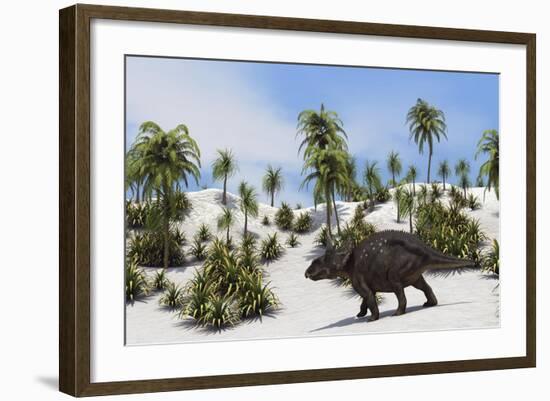 Triceratops in a Tropical Setting-null-Framed Art Print