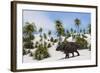 Triceratops in a Tropical Setting-null-Framed Art Print