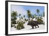 Triceratops in a Tropical Setting-null-Framed Art Print