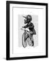 Triceratops Man on Bike Dinosaur-Fab Funky-Framed Art Print