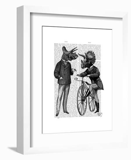 Triceratops Men What Kind of Mileage-Fab Funky-Framed Art Print