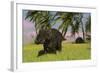 Triceratops Roaming a Tropical Environment-null-Framed Art Print