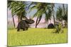 Triceratops Roaming a Tropical Environment-null-Mounted Art Print