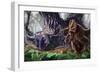 Tricerotops Charging Dinosaur-Lantern Press-Framed Art Print