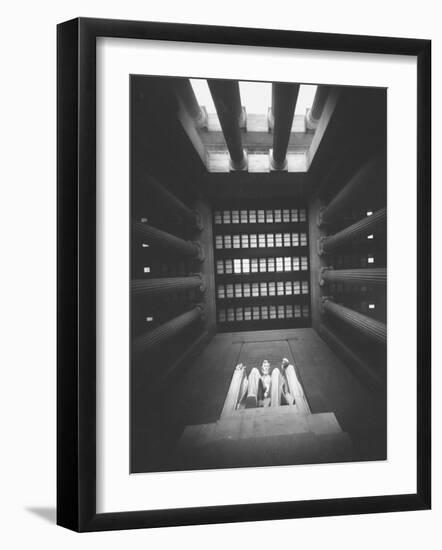 Trick Angle Shot of Lincoln Monument-Hank Walker-Framed Photographic Print