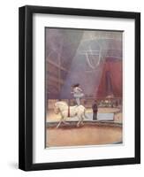 Trick Bareback Rider Rehearsing-null-Framed Art Print