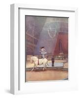 Trick Bareback Rider Rehearsing-null-Framed Art Print