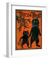 Trick or Treat Black Cats-sylvia pimental-Framed Art Print