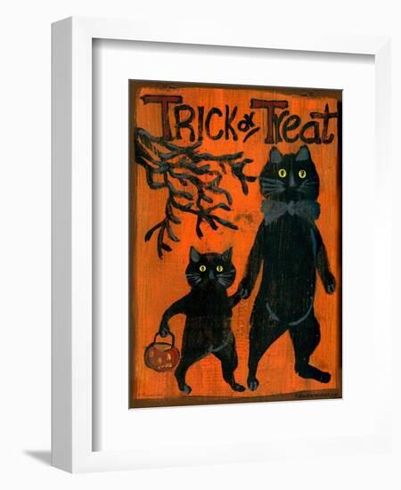 Trick or Treat Black Cats-sylvia pimental-Framed Art Print