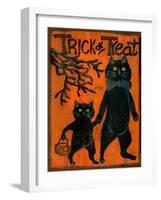 Trick or Treat Black Cats-sylvia pimental-Framed Art Print