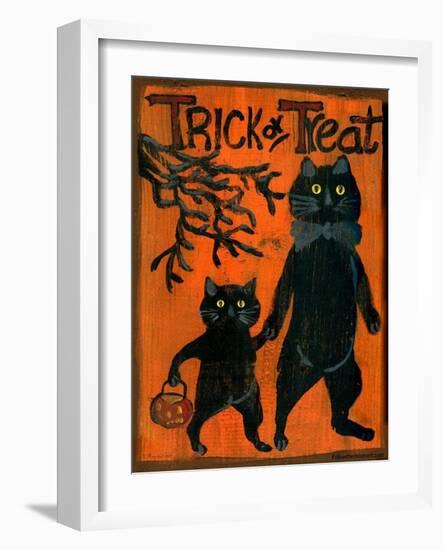 Trick or Treat Black Cats-sylvia pimental-Framed Art Print