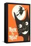 Trick or Treat, Cartoon Cat, Witch by Moon-null-Framed Stretched Canvas