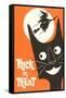 Trick or Treat, Cartoon Cat, Witch by Moon-null-Framed Stretched Canvas