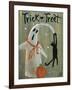 Trick or Treat Ghost & Funny Black Cat-sylvia pimental-Framed Art Print