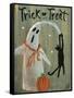 Trick or Treat Ghost & Funny Black Cat-sylvia pimental-Framed Stretched Canvas