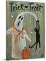 Trick or Treat Ghost & Funny Black Cat-sylvia pimental-Mounted Art Print