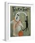 Trick or Treat Ghost & Funny Black Cat-sylvia pimental-Framed Art Print