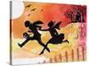 Trick or Treat Haunted House Halloween-sylvia pimental-Stretched Canvas