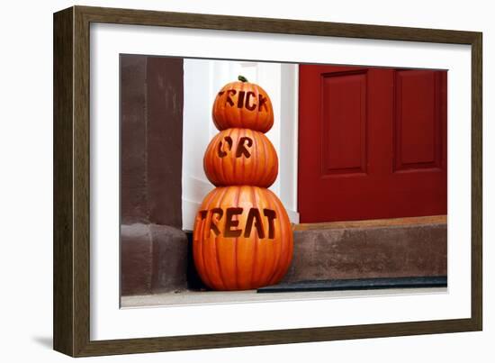 Trick or Treat Pumpkins, West Village, Manhattan, New York City-Sabine Jacobs-Framed Photographic Print