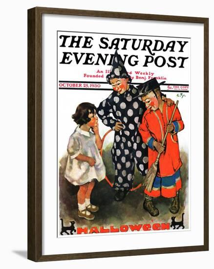 "Trick-Or-Treat," Saturday Evening Post Cover, October 25, 1930-Ellen Pyle-Framed Giclee Print