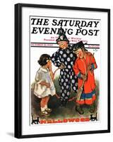 "Trick-Or-Treat," Saturday Evening Post Cover, October 25, 1930-Ellen Pyle-Framed Giclee Print