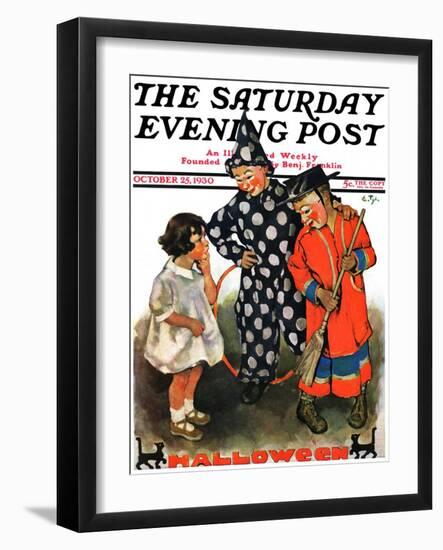 "Trick-Or-Treat," Saturday Evening Post Cover, October 25, 1930-Ellen Pyle-Framed Giclee Print