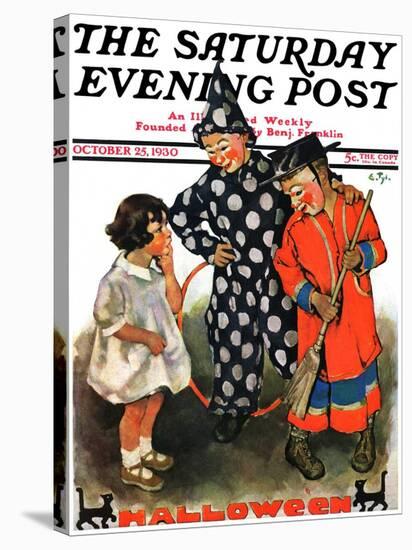 "Trick-Or-Treat," Saturday Evening Post Cover, October 25, 1930-Ellen Pyle-Stretched Canvas