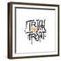 Trick or Treat - Yrnab Graffiti Lettering for Halloween T Shirt Design in Grunge Street Art Style.-Svetlana Shamshurina-Framed Photographic Print