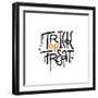 Trick or Treat - Yrnab Graffiti Lettering for Halloween T Shirt Design in Grunge Street Art Style.-Svetlana Shamshurina-Framed Photographic Print