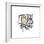 Trick or Treat - Yrnab Graffiti Lettering for Halloween T Shirt Design in Grunge Street Art Style.-Svetlana Shamshurina-Framed Photographic Print