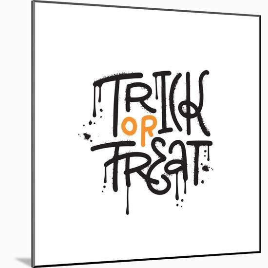 Trick or Treat - Yrnab Graffiti Lettering for Halloween T Shirt Design in Grunge Street Art Style.-Svetlana Shamshurina-Mounted Photographic Print