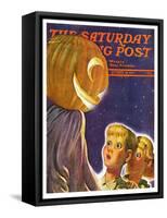 "Trick or Treaters," Saturday Evening Post Cover, October 30, 1937-Robert B. Velie-Framed Stretched Canvas