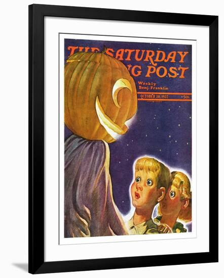 "Trick or Treaters," Saturday Evening Post Cover, October 30, 1937-Robert B. Velie-Framed Giclee Print