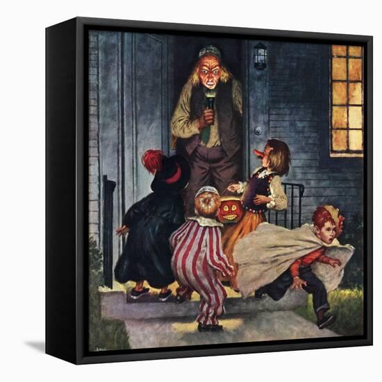 "Tricking Trick-Or-Treaters", November 3, 1951-Amos Sewell-Framed Stretched Canvas