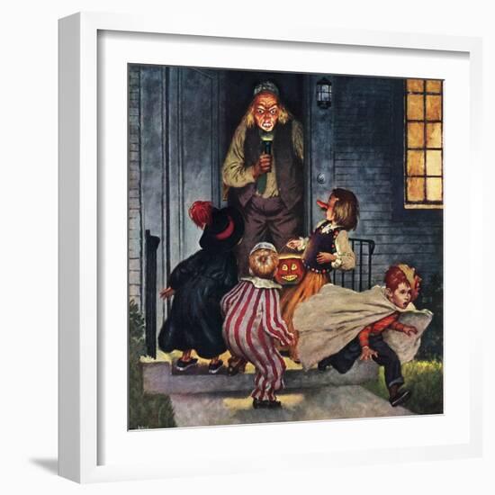 "Tricking Trick-Or-Treaters", November 3, 1951-Amos Sewell-Framed Giclee Print