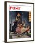 "Tricking Trick-Or-Treaters" Saturday Evening Post Cover, November 3, 1951-Amos Sewell-Framed Giclee Print