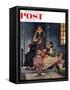 "Tricking Trick-Or-Treaters" Saturday Evening Post Cover, November 3, 1951-Amos Sewell-Framed Stretched Canvas